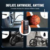 Basketball & Basketball Accessories: VEVOR Tire Inflator Portable Air Compressor, Dual-Cylinder & 12000mAh Rechargeable Air Pump, 30s Fast Inflation Tire Pump with Auto-Off, LCD Pressure Gauge for Car Motorcycle Bike Ball