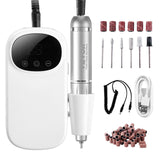 Nail Care: VEVOR Electric Rechargeable Nail Drill, 35,000RPM Portable Cordless Nail E File Machine, LCD-Display Acrylic Gel Grinder Tool with 6 Bits and 50PCS Sanding Bands for Manicure Pedicure Carve Polish