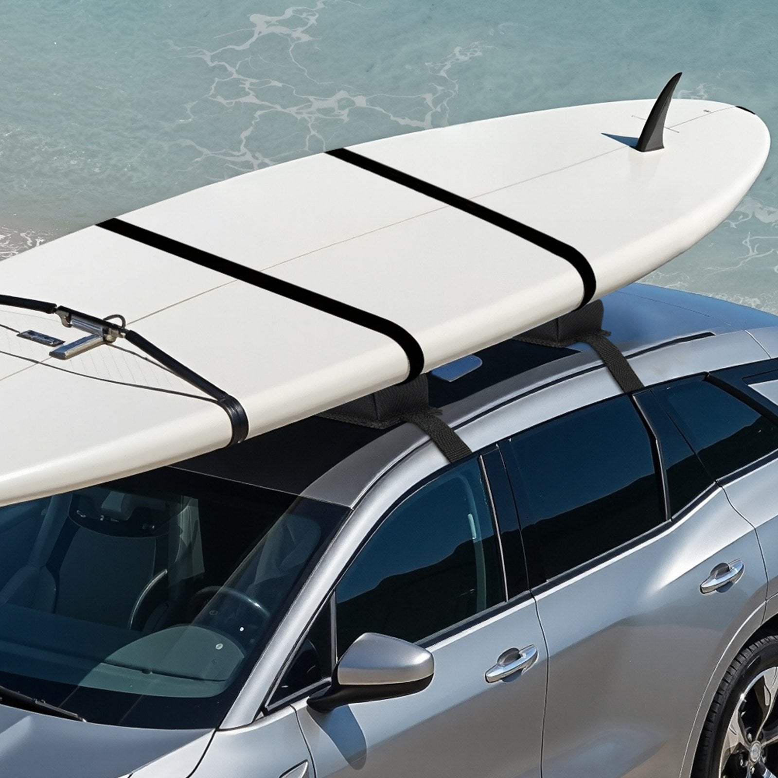 Boating Accessories: VEVOR Soft Roof Rack Pads 15.5in 176lbs Load Capacity for Kayak Canoe Surfboard