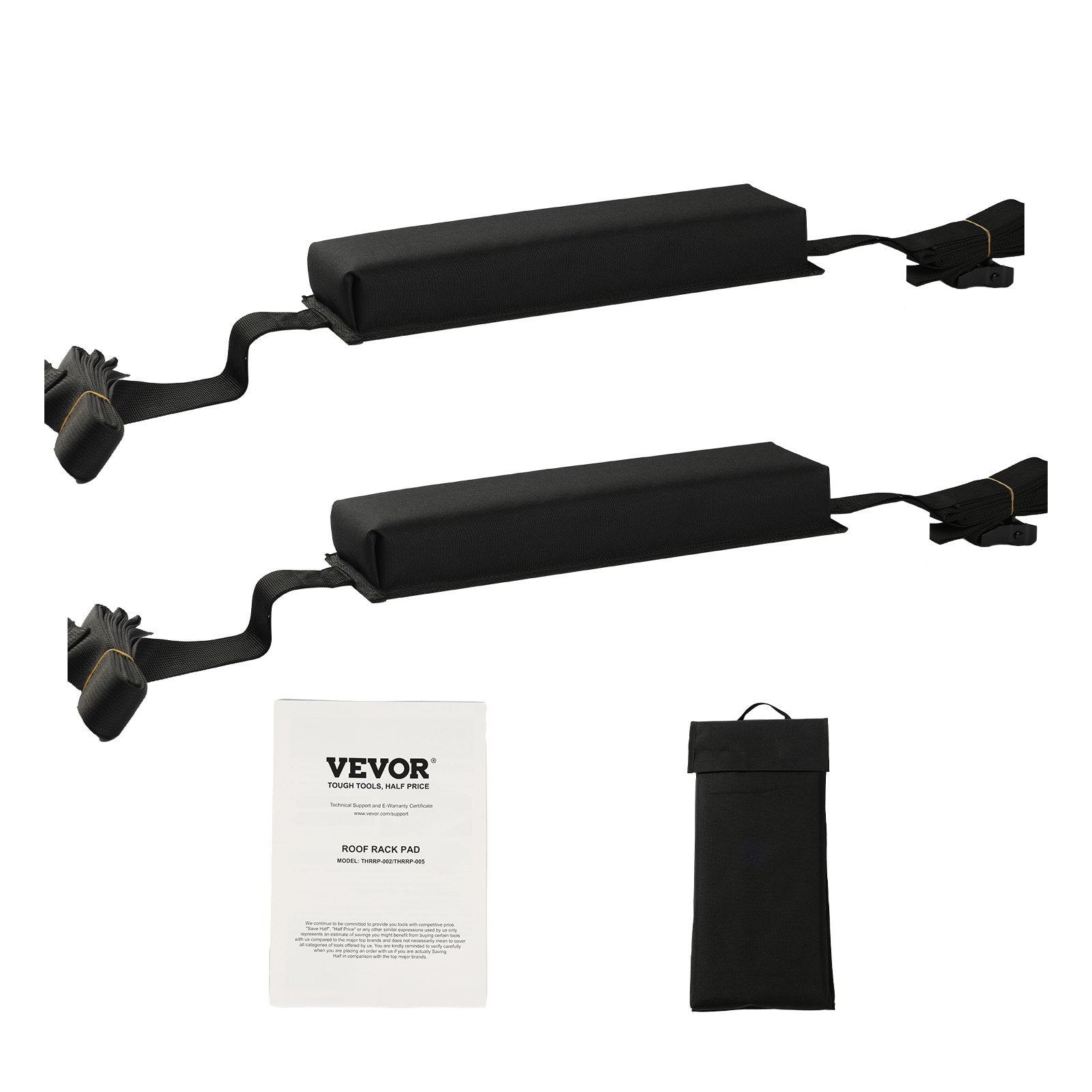 Boating Accessories: VEVOR Soft Roof Rack Pads 15.5in 176lbs Load Capacity for Kayak Canoe Surfboard