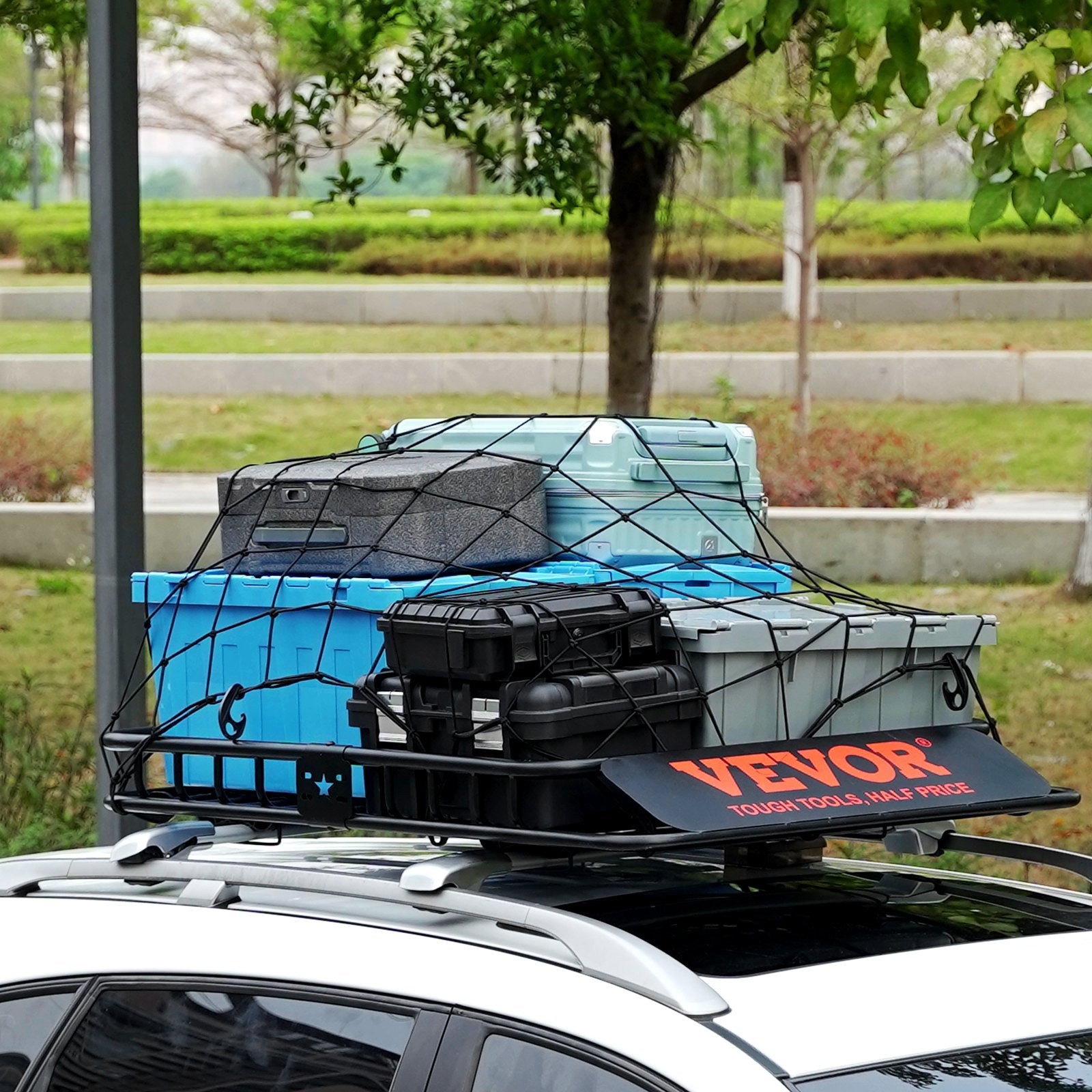 Clothing & Wardrobe Storage: VEVOR Roof Rack Cargo Basket 200 LBS Capacity 46"x36"x4.5" for SUV Truck Cars