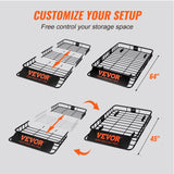 Automotive Parts: VEVOR Roof Rack Cargo Basket 200 LBS Capacity Extension 64"x39"x6" for SUV Truck