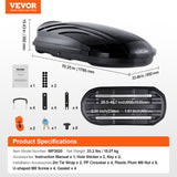 Automotive Decor: VEVOR Rooftop Cargo Carrier 340 L Luggage Storage Box ABS for SUVs Cars