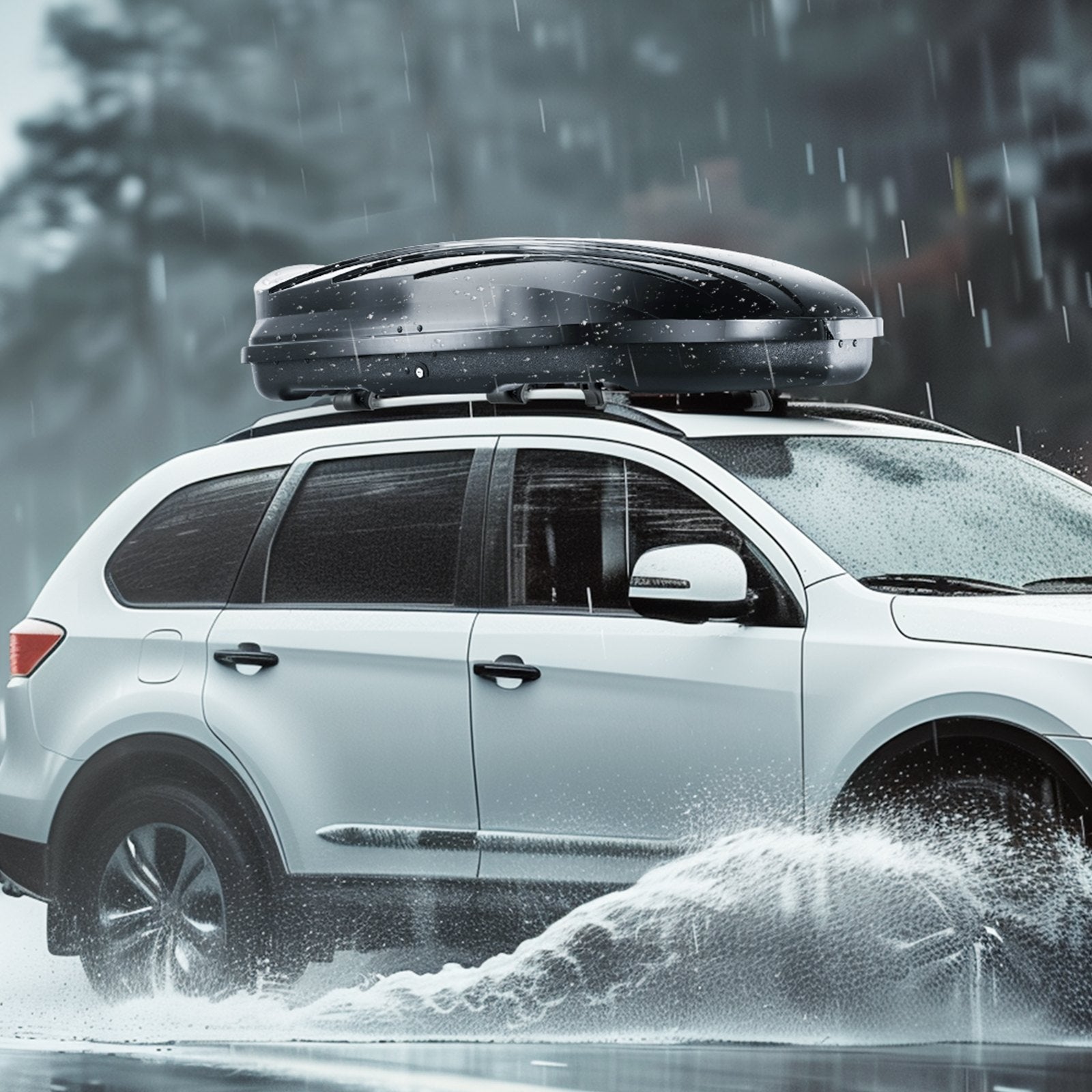 Automotive Decor: VEVOR Rooftop Cargo Carrier 340 L Luggage Storage Box ABS for SUVs Cars