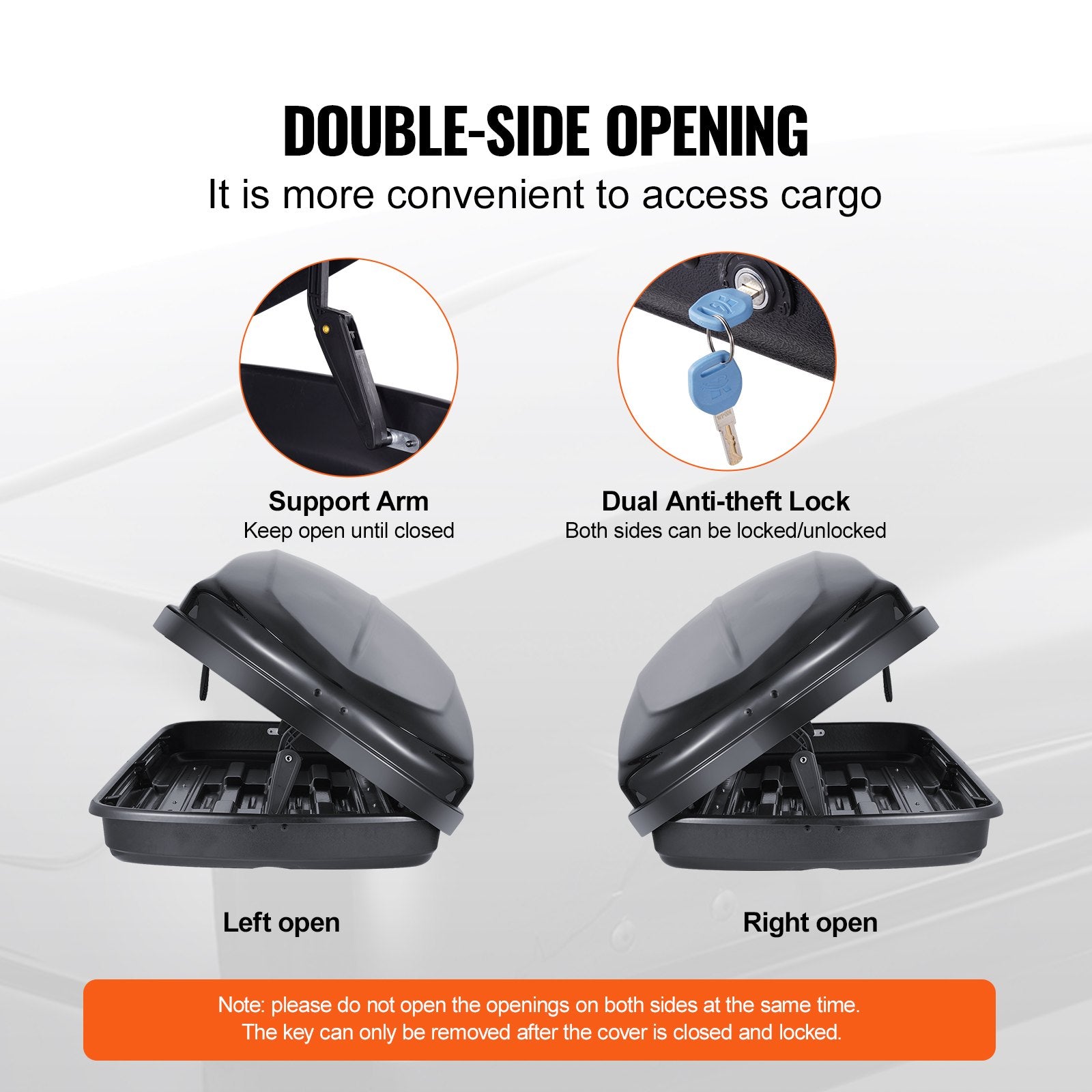 Caravan Accessories: VEVOR Rooftop Cargo Carrier 220 L Luggage Storage Box ABS for SUVs Cars