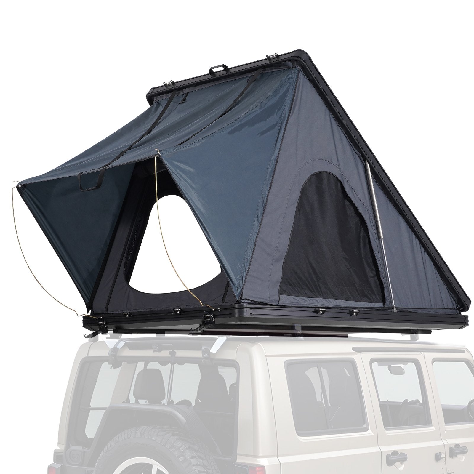 Caravan Accessories: VEVOR Rooftop Tent Hard Shell 2-3 Person Waterproof for Jeep SUV Truck w/ Ladder