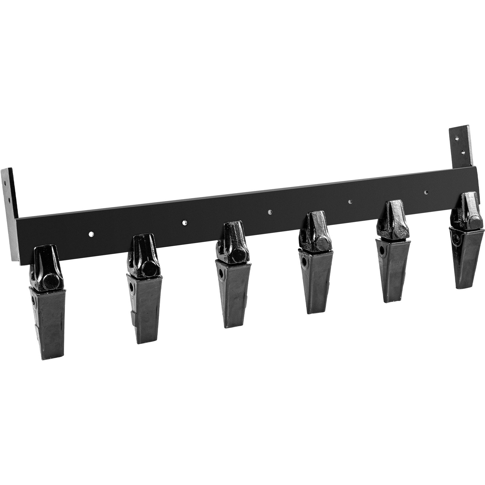 Bucket Tooth Bar, 48in Inside Bucket Width Tractor Bucket Teeth, 9.84in Teeth Space Tooth Bar for Loader Bucket 23TF, Bolt on Tooth Bucket Enables Penetration of Compacted Soil