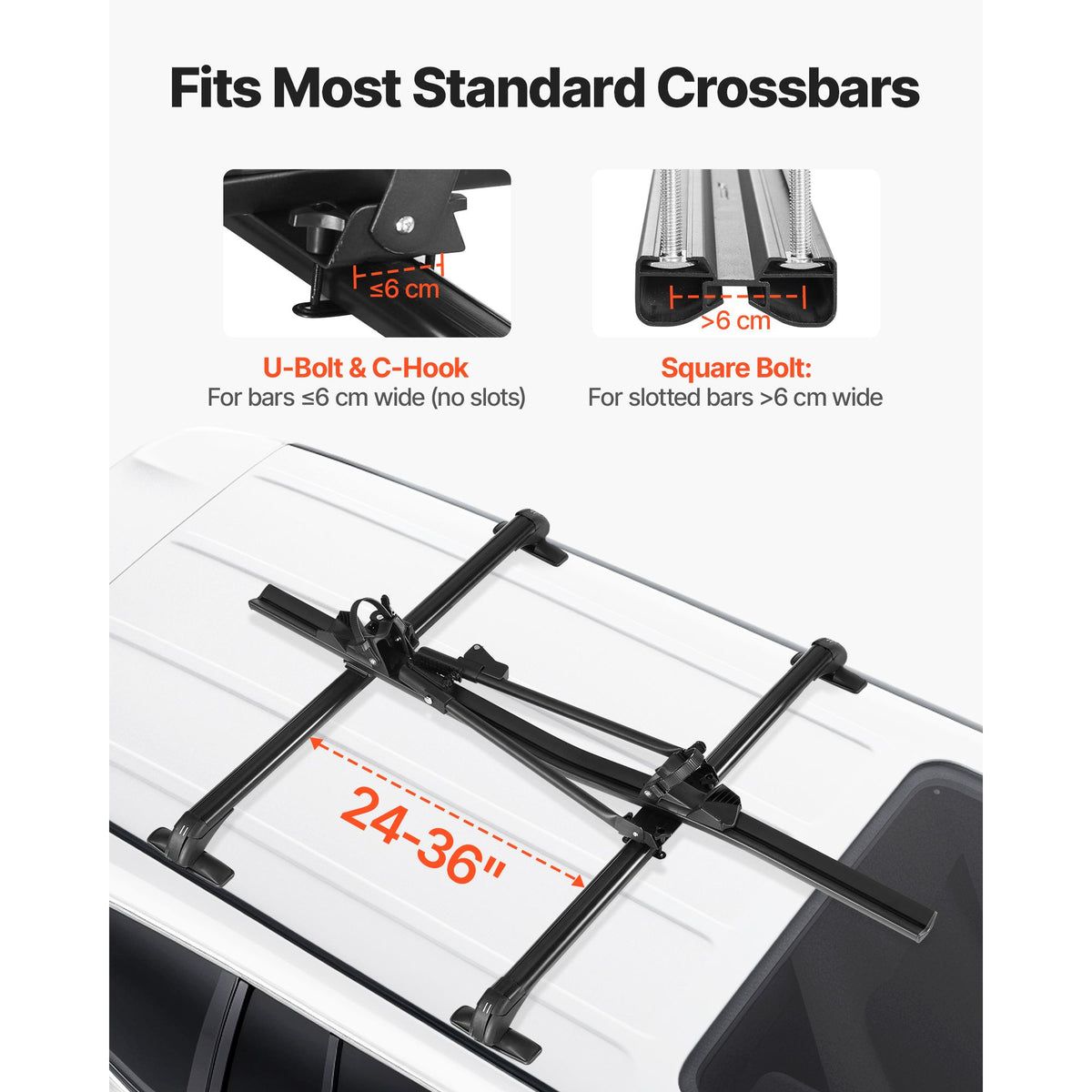 Roof Bike Rack, 15 kg Capacity, Upright Roof Mount Bicycle Rack with Secure Locking System for Most Standard Crossbars, Aluminum Upright Rooftop Bike Rack, 1 Bike Carrier for Car SUV, Black