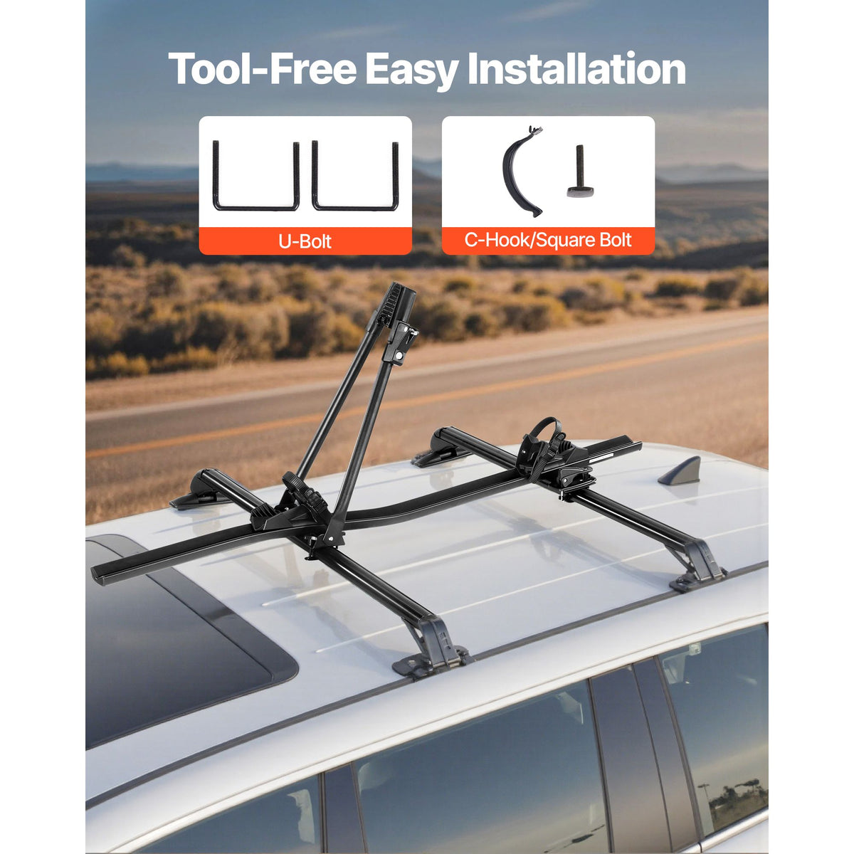 Roof Bike Rack, 15 kg Capacity, Upright Roof Mount Bicycle Rack with Secure Locking System for Most Standard Crossbars, Aluminum Upright Rooftop Bike Rack, 1 Bike Carrier for Car SUV, Black