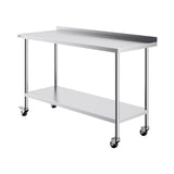 Basketball & Basketball Accessories: VEVOR 24 x 60 x 40 Inch Stainless Steel Work Table, Commercial Food Prep Worktable with Casters, Heavy Duty Prep Worktable, Metal Work Table with Adjustable Height for Restaurant, Home and Hotel