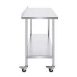 Basketball & Basketball Accessories: VEVOR 24 x 60 x 40 Inch Stainless Steel Work Table, Commercial Food Prep Worktable with Casters, Heavy Duty Prep Worktable, Metal Work Table with Adjustable Height for Restaurant, Home and Hotel