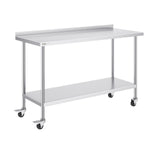 Basketball & Basketball Accessories: VEVOR 24 x 60 x 40 Inch Stainless Steel Work Table, Commercial Food Prep Worktable with Casters, Heavy Duty Prep Worktable, Metal Work Table with Adjustable Height for Restaurant, Home and Hotel