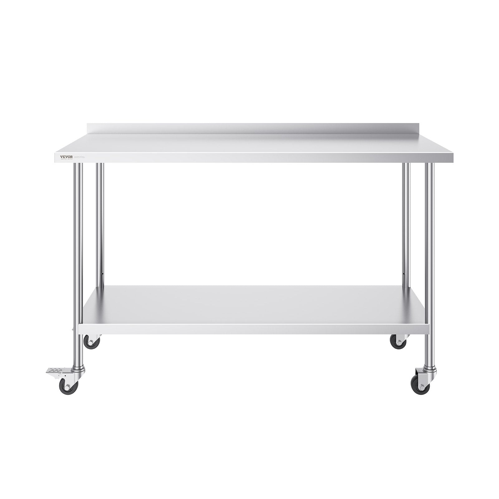 Basketball & Basketball Accessories: VEVOR 24 x 60 x 40 Inch Stainless Steel Work Table, Commercial Food Prep Worktable with Casters, Heavy Duty Prep Worktable, Metal Work Table with Adjustable Height for Restaurant, Home and Hotel