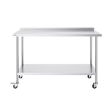 Basketball & Basketball Accessories: VEVOR 24 x 60 x 40 Inch Stainless Steel Work Table, Commercial Food Prep Worktable with Casters, Heavy Duty Prep Worktable, Metal Work Table with Adjustable Height for Restaurant, Home and Hotel