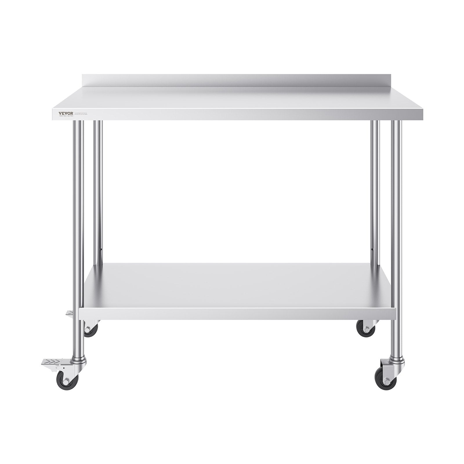 Basketball & Basketball Accessories: VEVOR 24 x 48 x 40 Inch Stainless Steel Work Table, Commercial Food Prep Worktable with Casters, Heavy Duty Prep Worktable, Metal Work Table with Adjustable Height for Restaurant, Home and Hotel