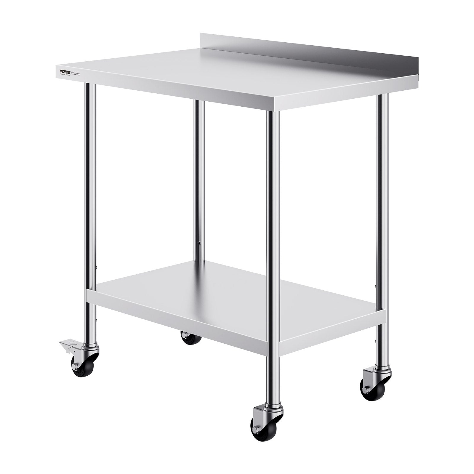 Basketball & Basketball Accessories: VEVOR 24 x 36 x 40 Inch Stainless Steel Work Table, Commercial Food Prep Worktable with Casters, Heavy Duty Prep Worktable, Metal Work Table with Adjustable Height for Restaurant, Home and Hotel