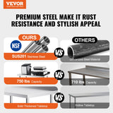Basketball & Basketball Accessories: VEVOR 24 x 36 x 40 Inch Stainless Steel Work Table, Commercial Food Prep Worktable with Casters, Heavy Duty Prep Worktable, Metal Work Table with Adjustable Height for Restaurant, Home and Hotel