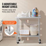 Basketball & Basketball Accessories: VEVOR 24 x 36 x 40 Inch Stainless Steel Work Table, Commercial Food Prep Worktable with Casters, Heavy Duty Prep Worktable, Metal Work Table with Adjustable Height for Restaurant, Home and Hotel