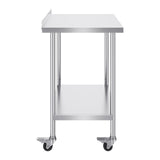 Basketball & Basketball Accessories: VEVOR 24 x 36 x 40 Inch Stainless Steel Work Table, Commercial Food Prep Worktable with Casters, Heavy Duty Prep Worktable, Metal Work Table with Adjustable Height for Restaurant, Home and Hotel