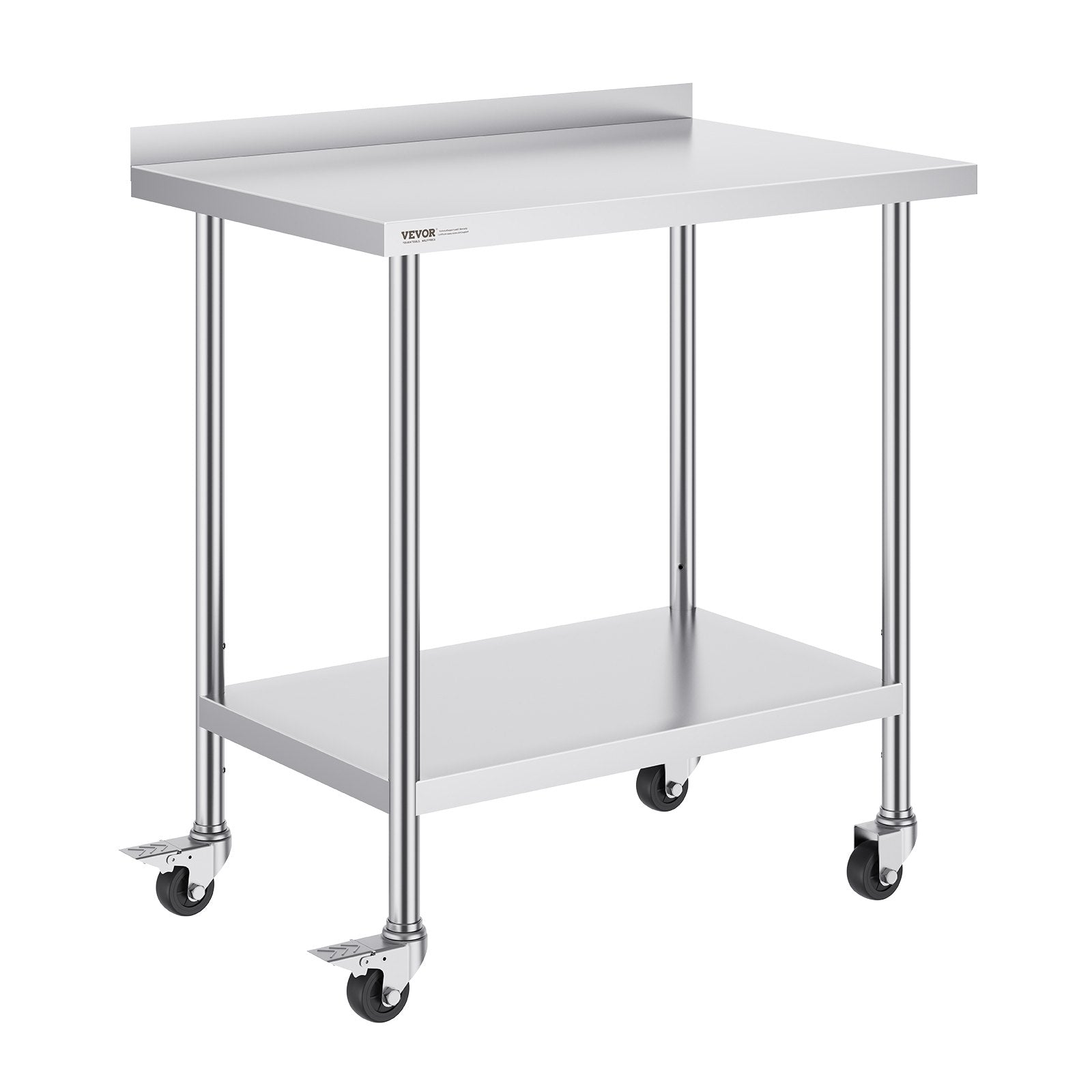 Basketball & Basketball Accessories: VEVOR 24 x 36 x 40 Inch Stainless Steel Work Table, Commercial Food Prep Worktable with Casters, Heavy Duty Prep Worktable, Metal Work Table with Adjustable Height for Restaurant, Home and Hotel