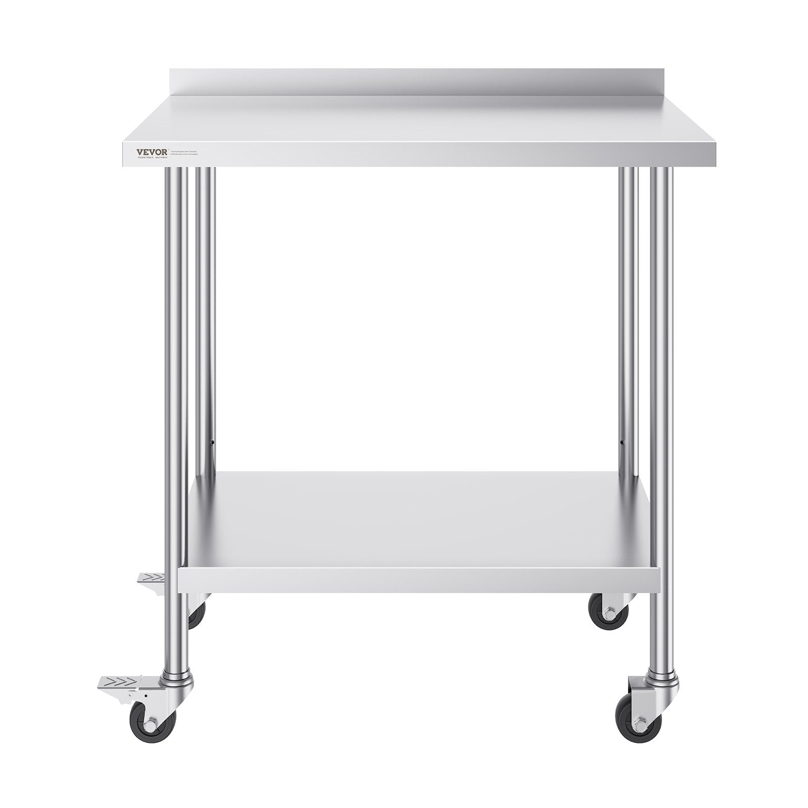 Basketball & Basketball Accessories: VEVOR 24 x 36 x 40 Inch Stainless Steel Work Table, Commercial Food Prep Worktable with Casters, Heavy Duty Prep Worktable, Metal Work Table with Adjustable Height for Restaurant, Home and Hotel