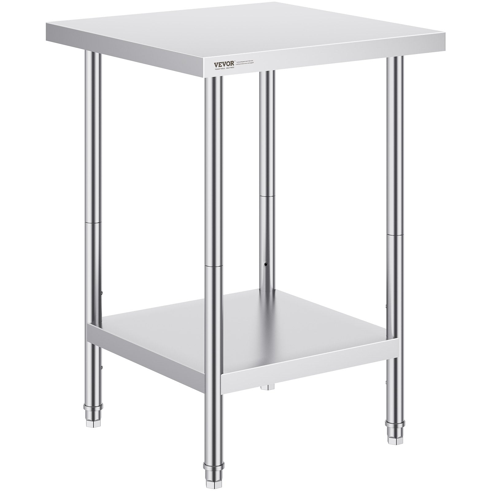 Kid's Tables, Chairs & Seats: VEVOR Stainless Steel Prep Table, 24 x 24 x 34 Inch, Heavy Duty Metal Worktable with 3 Adjustable Height Levels, Commercial Workstation for Kitchen Garage Restaurant Backyard