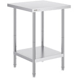 Kid's Tables, Chairs & Seats: VEVOR Stainless Steel Prep Table, 24 x 24 x 34 Inch, Heavy Duty Metal Worktable with 3 Adjustable Height Levels, Commercial Workstation for Kitchen Garage Restaurant Backyard