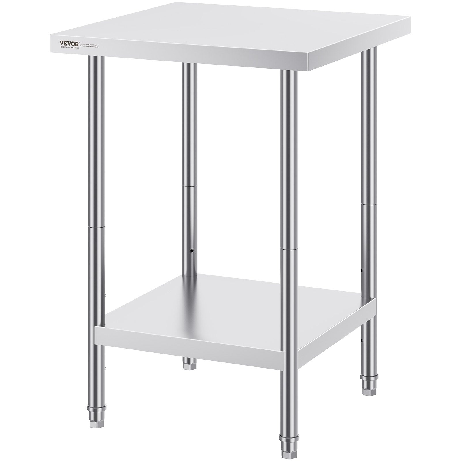Kid's Tables, Chairs & Seats: VEVOR Stainless Steel Prep Table, 24 x 24 x 34 Inch, Heavy Duty Metal Worktable with 3 Adjustable Height Levels, Commercial Workstation for Kitchen Garage Restaurant Backyard