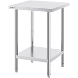 Kid's Tables, Chairs & Seats: VEVOR Stainless Steel Prep Table, 24 x 24 x 34 Inch, Heavy Duty Metal Worktable with 3 Adjustable Height Levels, Commercial Workstation for Kitchen Garage Restaurant Backyard