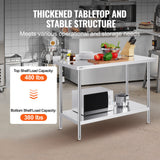 Basketball & Basketball Accessories: VEVOR 24 x 48 x 36 Inch Stainless Steel Work Table, Commercial Food Prep Worktable Heavy Duty Prep Worktable, Metal Work Table with Adjustable Height for Restaurant, Home and Hotel