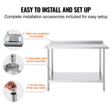 Basketball & Basketball Accessories: VEVOR 24 x 48 x 36 Inch Stainless Steel Work Table, Commercial Food Prep Worktable Heavy Duty Prep Worktable, Metal Work Table with Adjustable Height for Restaurant, Home and Hotel