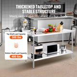Basketball & Basketball Accessories: VEVOR 24 x 60 x 36 Inch Stainless Steel Work Table, Commercial Food Prep Worktable Heavy Duty Prep Worktable, Metal Work Table with Adjustable Height for Restaurant, Home and Hotel