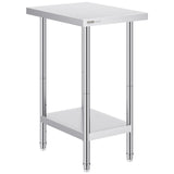 Basketball & Basketball Accessories: VEVOR Stainless Steel Prep Table, 24 x 18 x 34 Inch, Heavy Duty Metal Worktable with 3 Adjustable Height Levels, Commercial Workstation for Kitchen Garage Restaurant Backyard