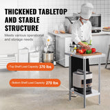 Basketball & Basketball Accessories: VEVOR Stainless Steel Prep Table, 24 x 18 x 34 Inch, Heavy Duty Metal Worktable with 3 Adjustable Height Levels, Commercial Workstation for Kitchen Garage Restaurant Backyard