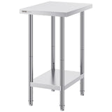 Basketball & Basketball Accessories: VEVOR Stainless Steel Prep Table, 24 x 18 x 34 Inch, Heavy Duty Metal Worktable with 3 Adjustable Height Levels, Commercial Workstation for Kitchen Garage Restaurant Backyard