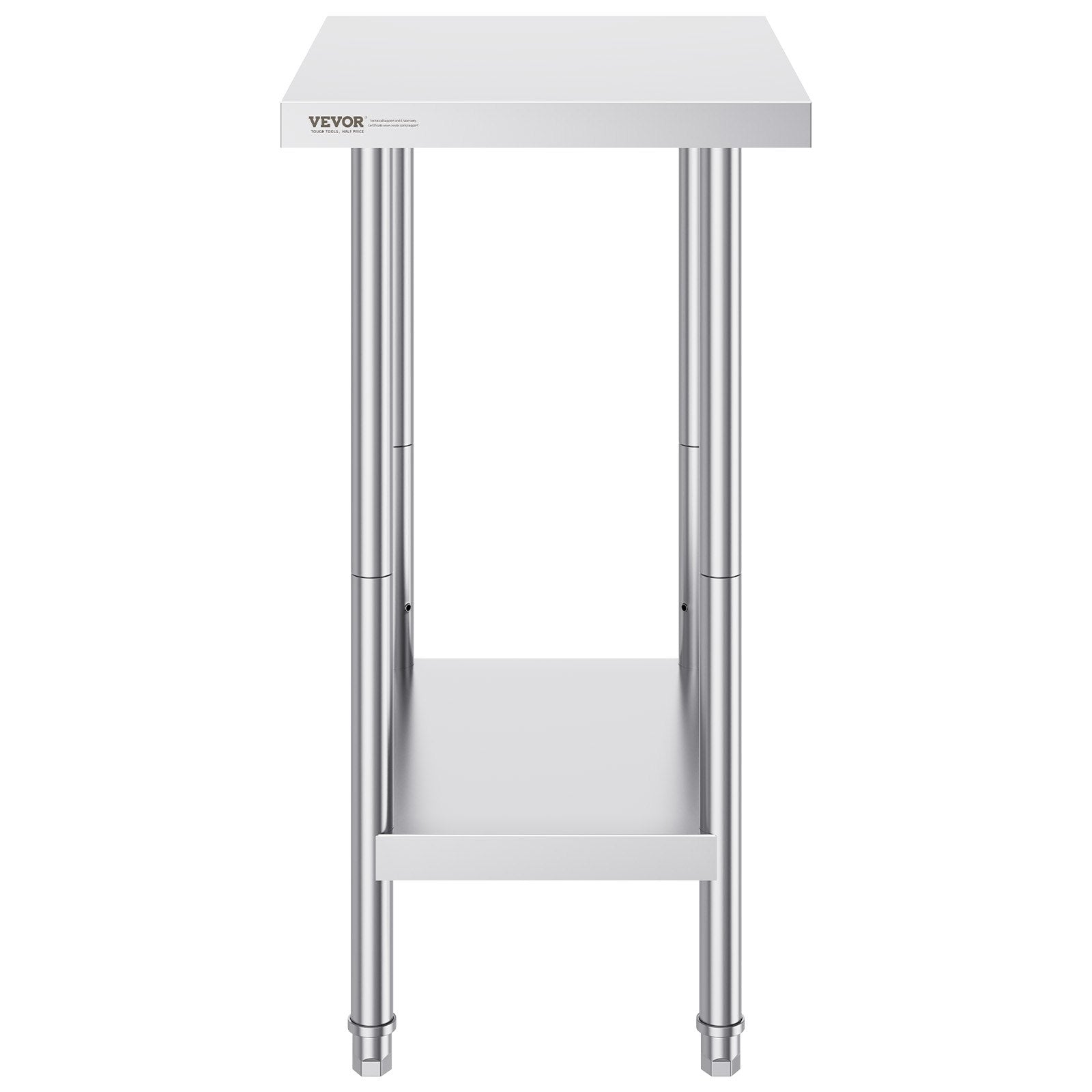 Basketball & Basketball Accessories: VEVOR Stainless Steel Prep Table, 24 x 18 x 34 Inch, Heavy Duty Metal Worktable with 3 Adjustable Height Levels, Commercial Workstation for Kitchen Garage Restaurant Backyard