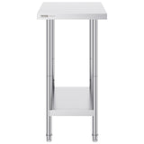 Basketball & Basketball Accessories: VEVOR Stainless Steel Prep Table, 24 x 18 x 34 Inch, Heavy Duty Metal Worktable with 3 Adjustable Height Levels, Commercial Workstation for Kitchen Garage Restaurant Backyard
