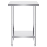 Basketball & Basketball Accessories: VEVOR Stainless Steel Prep Table, 24 x 18 x 34 Inch, Heavy Duty Metal Worktable with 3 Adjustable Height Levels, Commercial Workstation for Kitchen Garage Restaurant Backyard