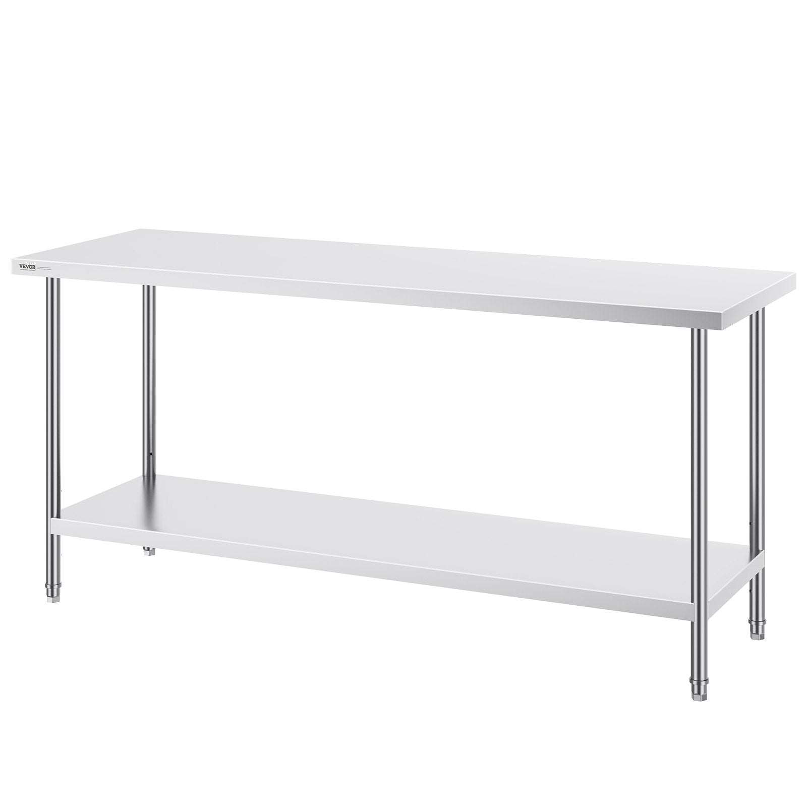 Basketball & Basketball Accessories: VEVOR Stainless Steel Prep Table, 24 x 72 x 34 Inch, Heavy Duty Metal Worktable with 3 Adjustable Height Levels, Commercial Workstation for Kitchen Garage Restaurant Backyard