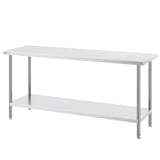 Basketball & Basketball Accessories: VEVOR Stainless Steel Prep Table, 24 x 72 x 34 Inch, Heavy Duty Metal Worktable with 3 Adjustable Height Levels, Commercial Workstation for Kitchen Garage Restaurant Backyard