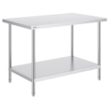 Basketball & Basketball Accessories: VEVOR Stainless Steel Prep Table, 30 x 48 x 34 Inch, Heavy Duty Metal Worktable with 3 Adjustable Height Levels, Commercial Workstation for Kitchen Garage Restaurant Backyard