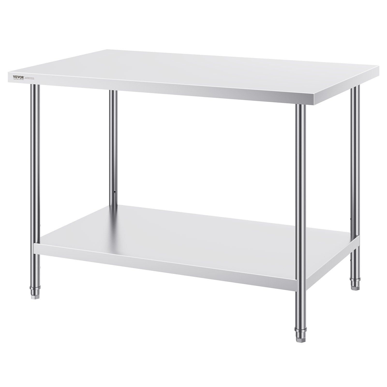 Basketball & Basketball Accessories: VEVOR Stainless Steel Prep Table, 30 x 48 x 34 Inch, Heavy Duty Metal Worktable with 3 Adjustable Height Levels, Commercial Workstation for Kitchen Garage Restaurant Backyard