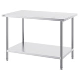 Basketball & Basketball Accessories: VEVOR Stainless Steel Prep Table, 30 x 48 x 34 Inch, Heavy Duty Metal Worktable with 3 Adjustable Height Levels, Commercial Workstation for Kitchen Garage Restaurant Backyard