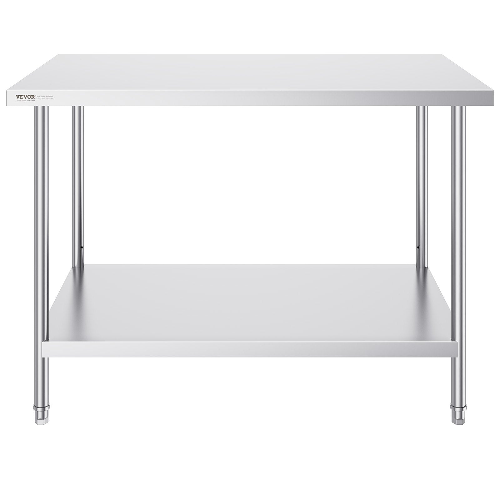 Basketball & Basketball Accessories: VEVOR Stainless Steel Prep Table, 30 x 48 x 34 Inch, Heavy Duty Metal Worktable with 3 Adjustable Height Levels, Commercial Workstation for Kitchen Garage Restaurant Backyard