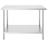 Basketball & Basketball Accessories: VEVOR Stainless Steel Prep Table, 30 x 48 x 34 Inch, Heavy Duty Metal Worktable with 3 Adjustable Height Levels, Commercial Workstation for Kitchen Garage Restaurant Backyard
