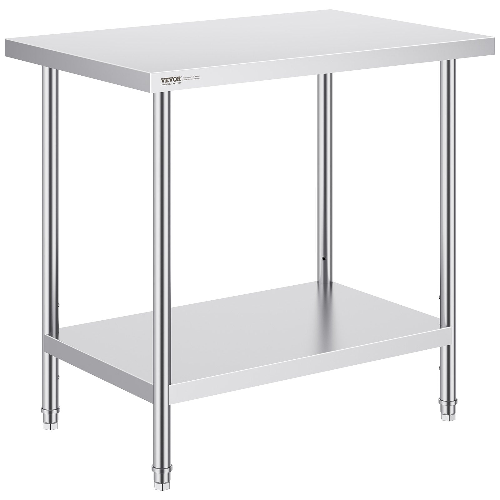 Basketball & Basketball Accessories: VEVOR Stainless Steel Prep Table, 24 x 36 x 34 Inch, Heavy Duty Metal Worktable with 3 Adjustable Height Levels, Commercial Workstation for Kitchen Garage Restaurant Backyard