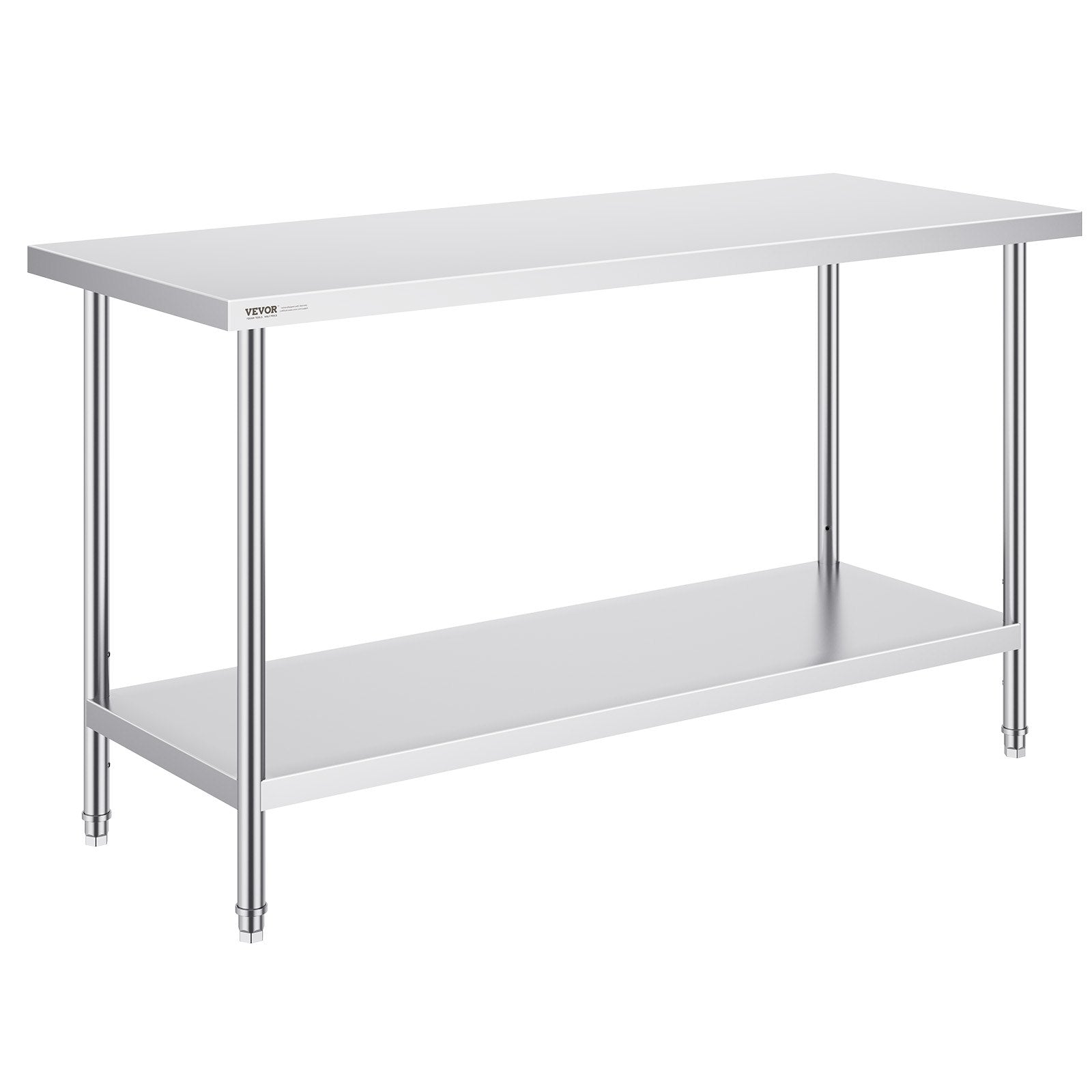 Food Warmers & Chafing Dishes: VEVOR Stainless Steel Work Prep Table Commercial Worktable Food Prep 24x60x34in