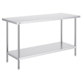 Food Warmers & Chafing Dishes: VEVOR Stainless Steel Work Prep Table Commercial Worktable Food Prep 24x60x34in