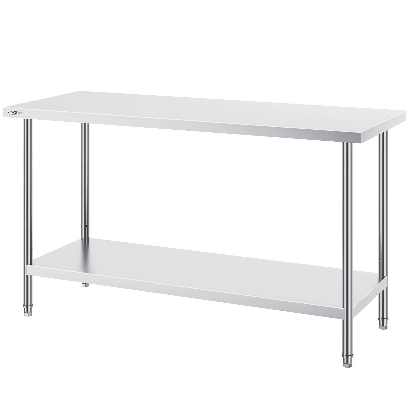 Food Warmers & Chafing Dishes: VEVOR Stainless Steel Work Prep Table Commercial Worktable Food Prep 24x60x34in