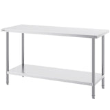 Food Warmers & Chafing Dishes: VEVOR Stainless Steel Work Prep Table Commercial Worktable Food Prep 24x60x34in